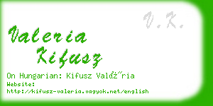 valeria kifusz business card